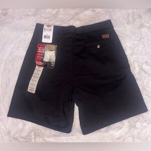 NWT Vintage Dickies Black 100% Cotton Pleated Chino Shorts Size 34